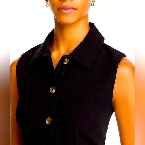 French Connection Azra button front shirt dress. Black. Size 6. - Picture 7 of 7